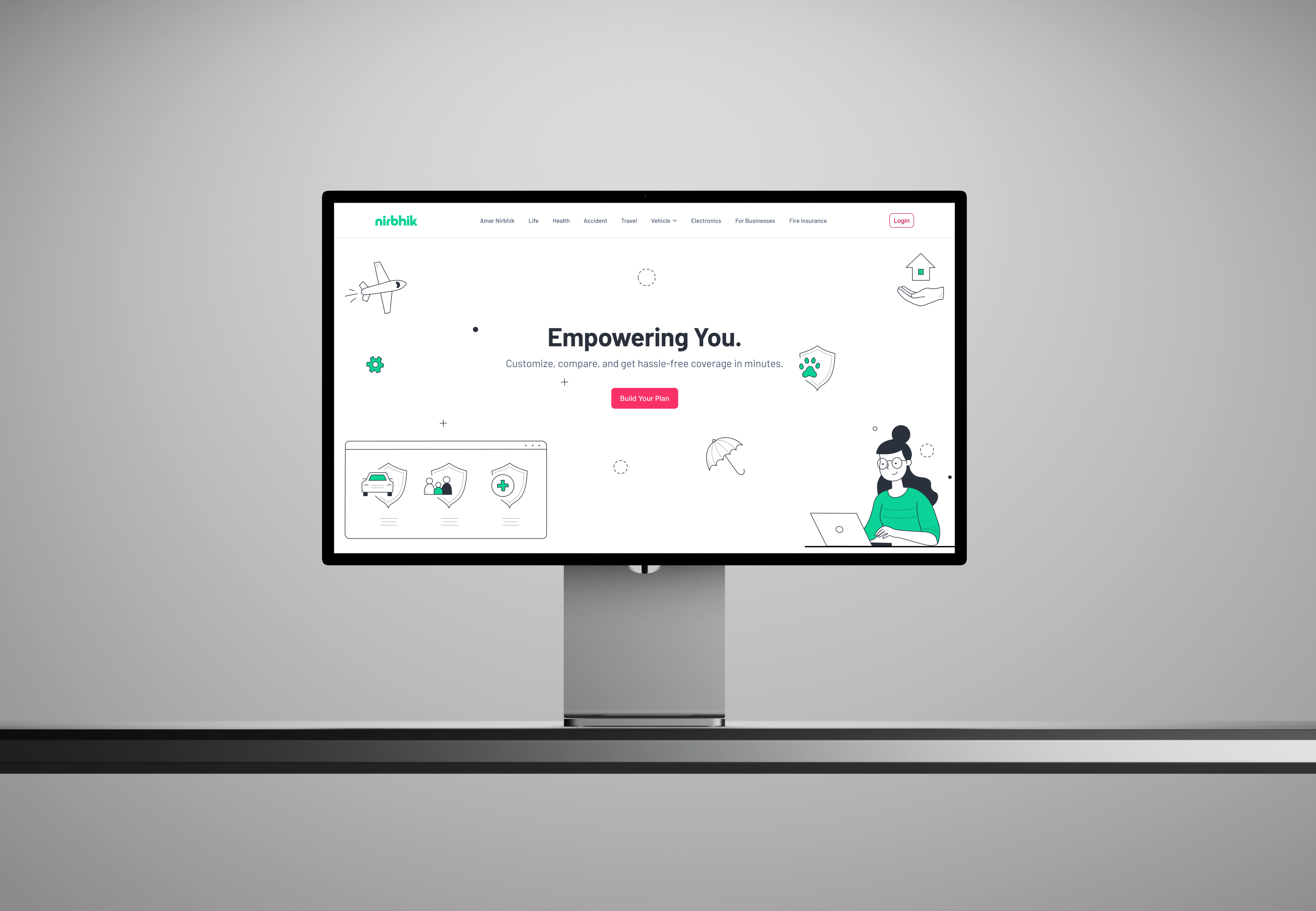 Nirbhik insurance marketplace on desktop