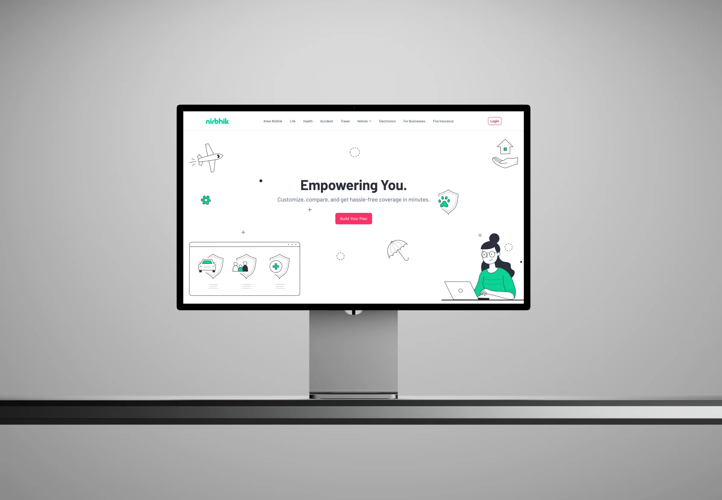 Nirbhik insurance marketplace on desktop